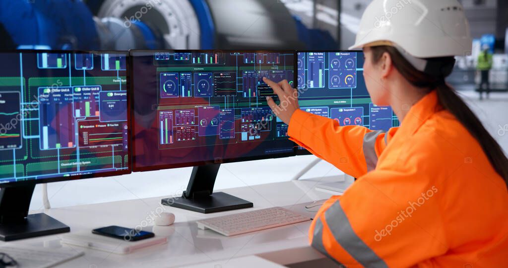 PLC cabinet with clearly organized wiring and components
