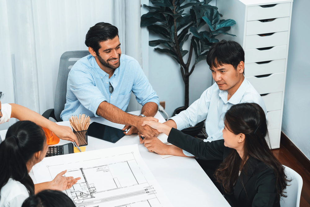 Engineer discussing automation project with client